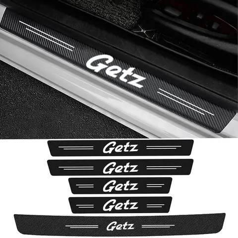 Car Door Carbon Fiber Sill Stickers Decals For Hyundai GETZ Logo Trunk Threshold Strip Tape Waterproof Protect Film Accessories
