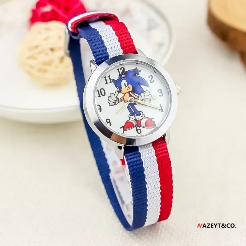 Montre-bracelet Sonic pour garçons et filles, jouet de dessin animé, hérisson, montre à quartz, cadeau pour enfants, vente chaude