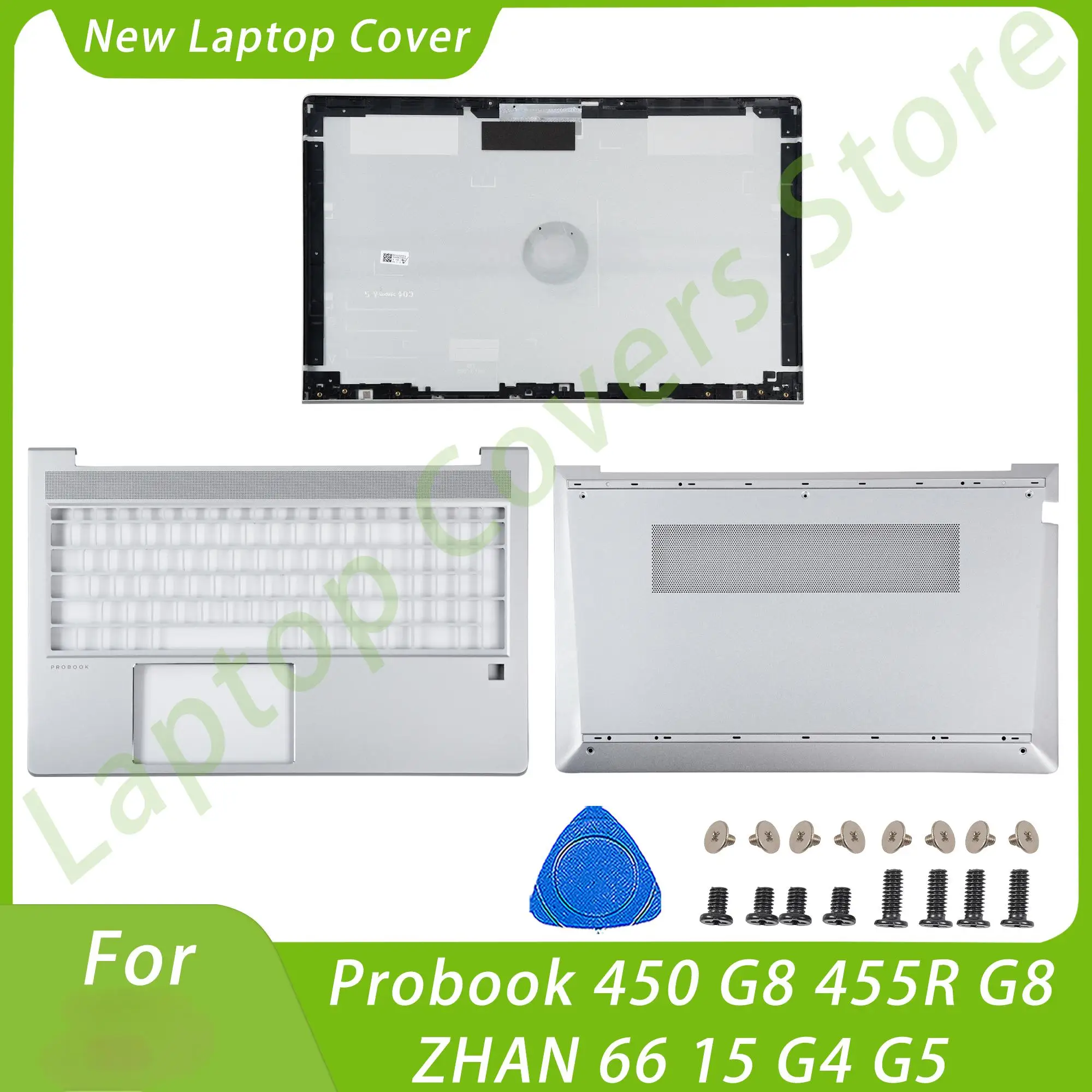 

NEW For Probook 450 G8 455R G8 ZHAN 66 Pro 15 G4 G5 LCD Back Cover Keyboard Bottom Case Laptop Housing Case Silver Replace