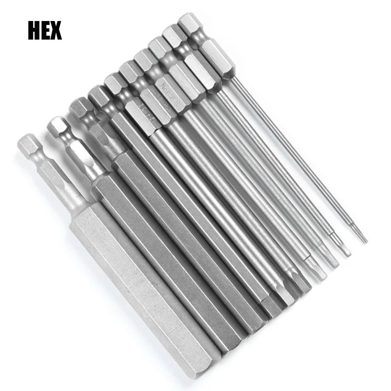 100mm Hex Head Screwdriver Bit Metric Magnetic Hex Key Screwdriver  1/4\