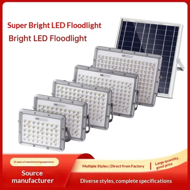 Solar Flood Light Outdoor Waterproof Induction Street Light Super Bright 500W Die Casting Aluminum Solar LED Flood