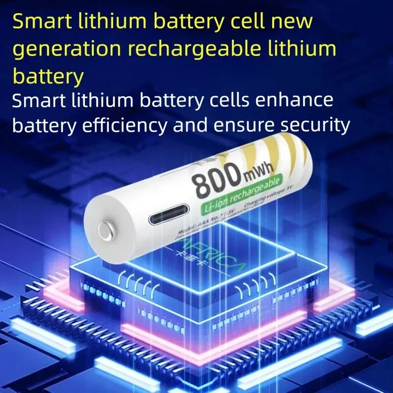 بطاريات ليثيوم أيون AAA وAA جديدة قابلة لإعادة الشحن USB ليثيوم أيون 3400mWh 1.5V AA بطاريات قابلة للشحن + بطارية 800mWh 1.5V AAA