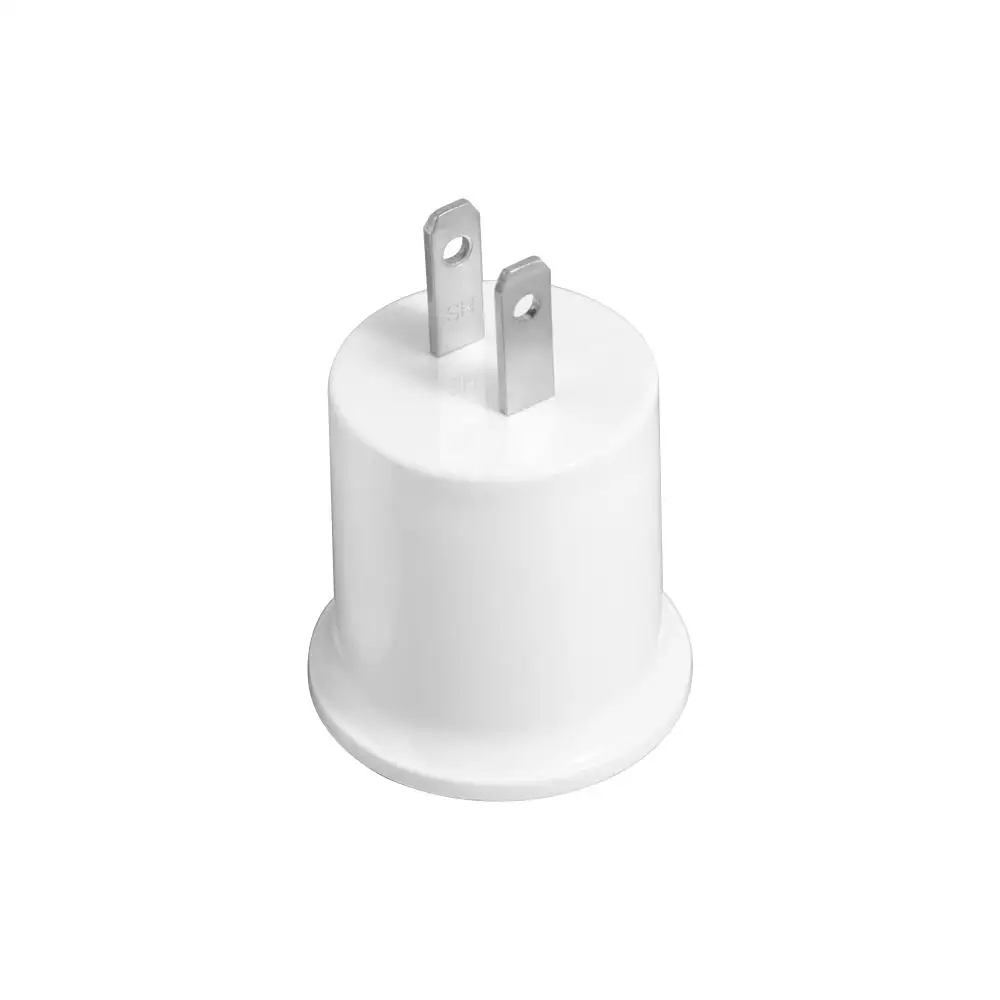 Adjustable High Temperature Resistant E27 Lamp Base E27 White Bulb Converter EU/US Plug Bulb Adapter Office