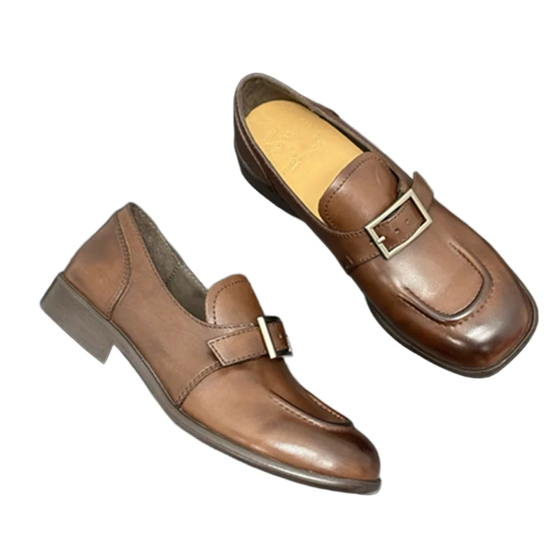 

Withered Minimalist Women's Shoes For Spring Summer 2025 Handmade Shoes Vintage Loafers British Style Slip On Flat Shoes Women