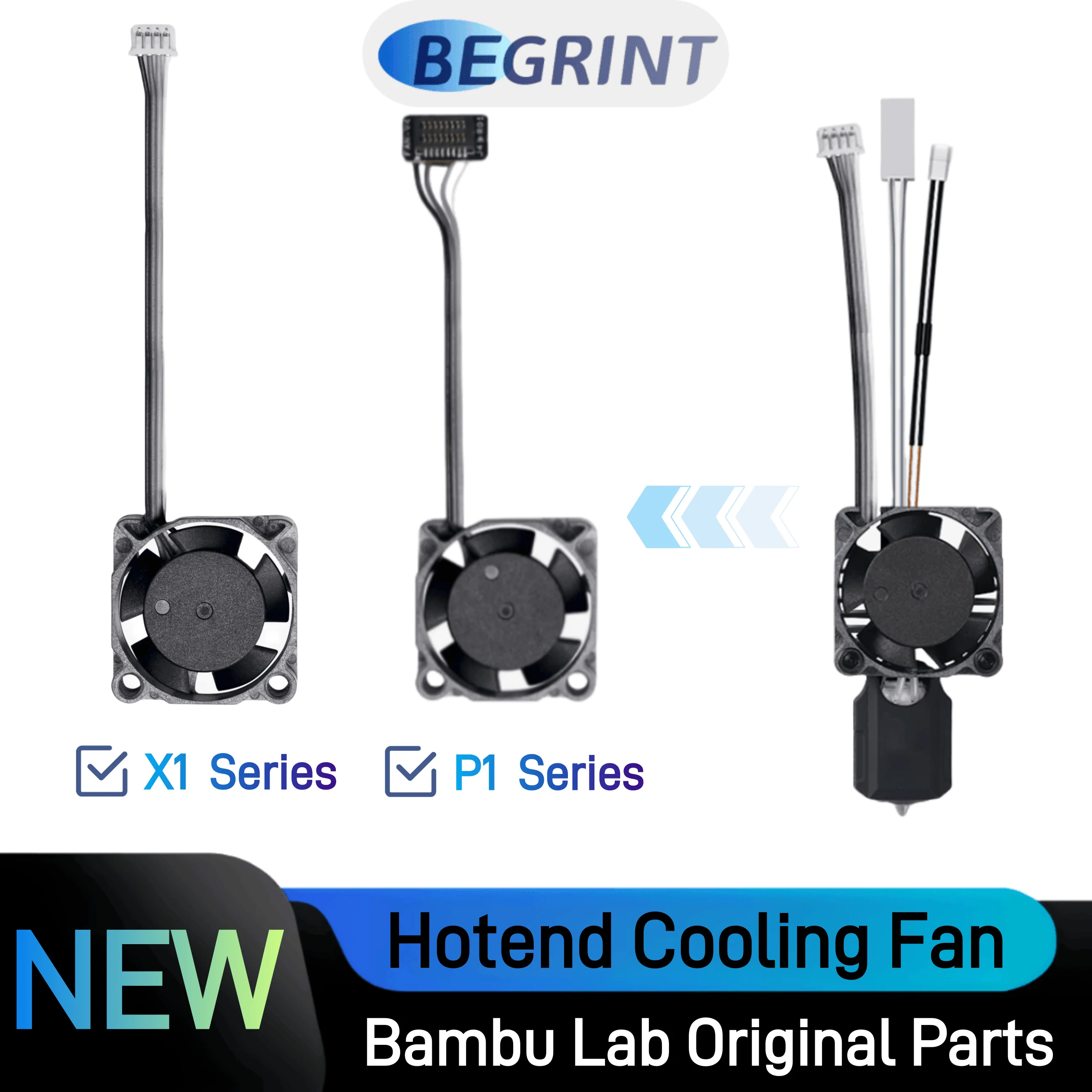 

Oiriginal Bambu Lab P1P X1 Hotend Охлаждающий вентилятор 2510 Вентилятор для Bambu Lab X1 Series 25 В 0,2 А Вентилятор для Bambu P1S X1C 3d принтер Hotend