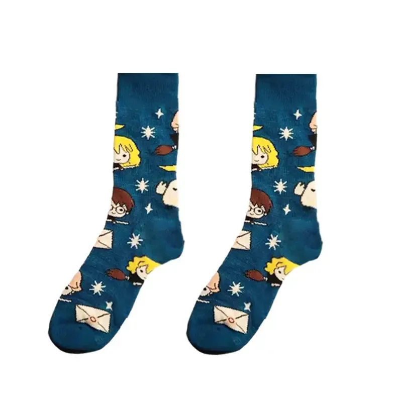 Harri Potter Cotton Socks Kawaii Cartoon Characters Movie Peripherals Hermione Dobby Cute Clothing Accessories Children\'s Gifts