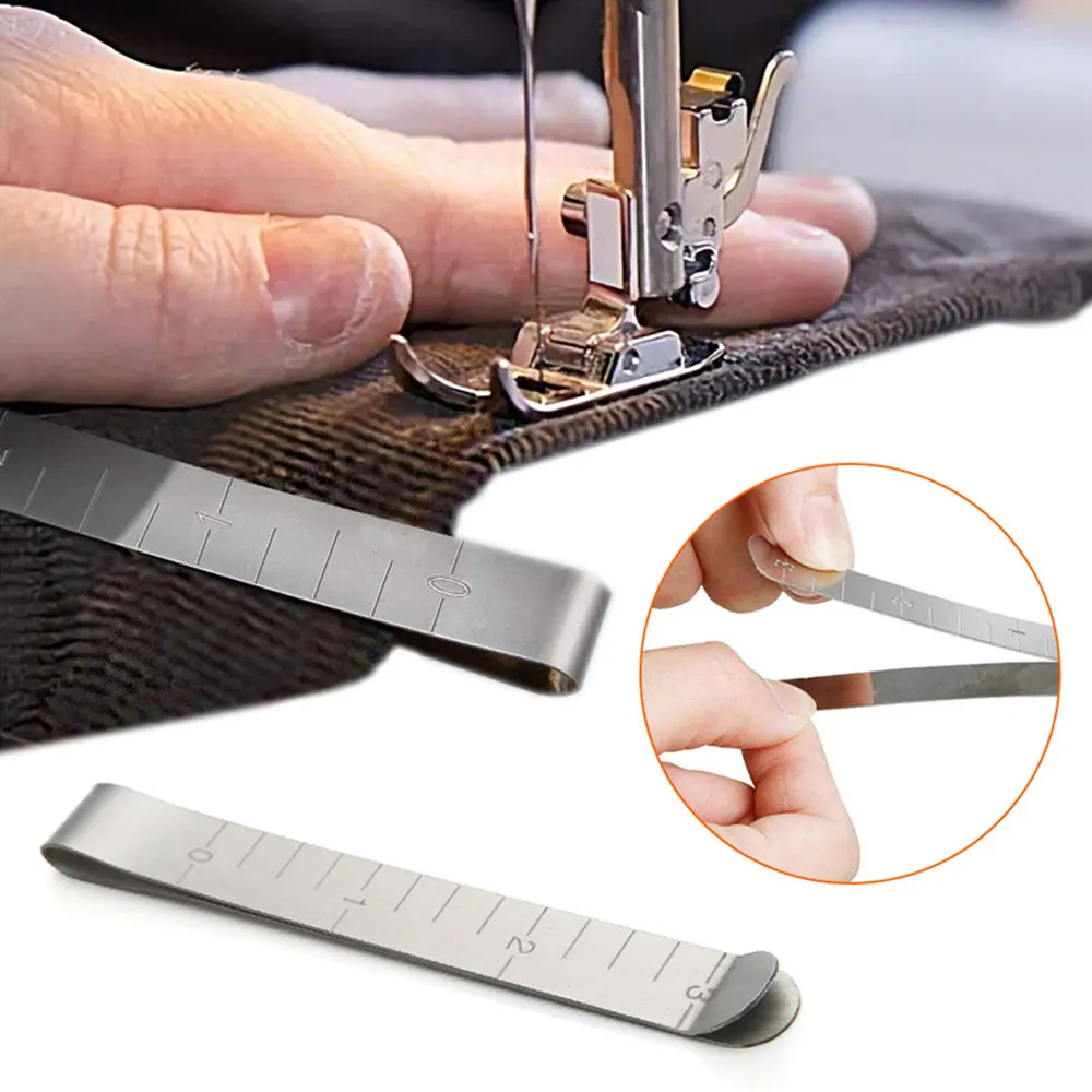 1pc Sewing Clip Stainless Steel Hemming Clips Metal Crimping Clip Fabric Measuring Ruler Quilting DIY Sewing Clip Tools
