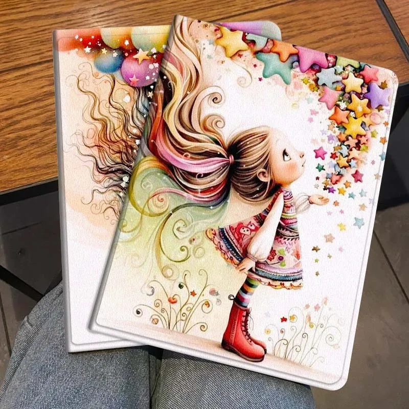 

Sparkling Cartoon girl For Honor Pad 8 V8 9 GT MagicPad 13 3 2 Tab MatePad Pro Air 12 X 12.6 Foldable Tablet Case Gift