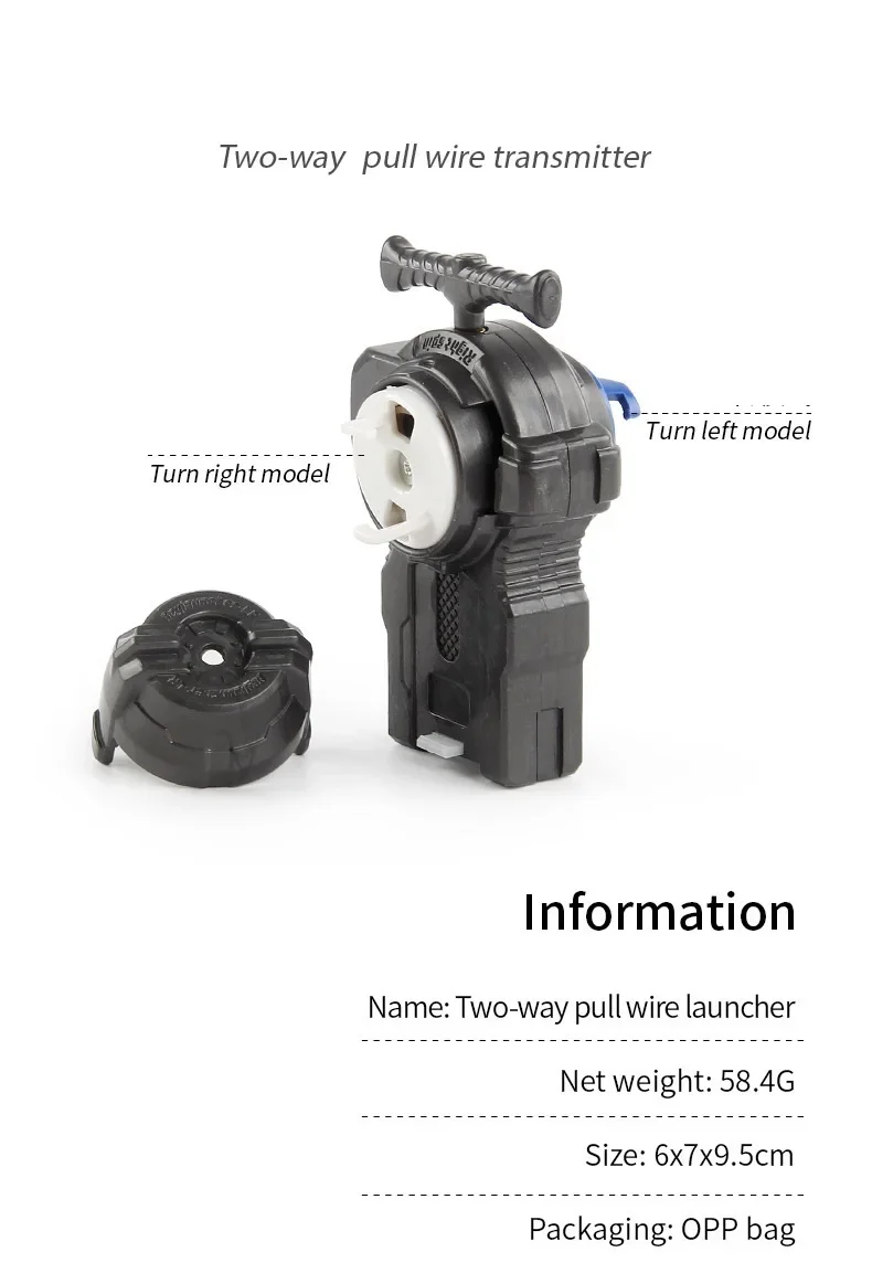 Fast delivery! Spinning Top Spin Light Launcher Metal Masters Fight Black Launcher 60pcs Carton New Style Shipping USA