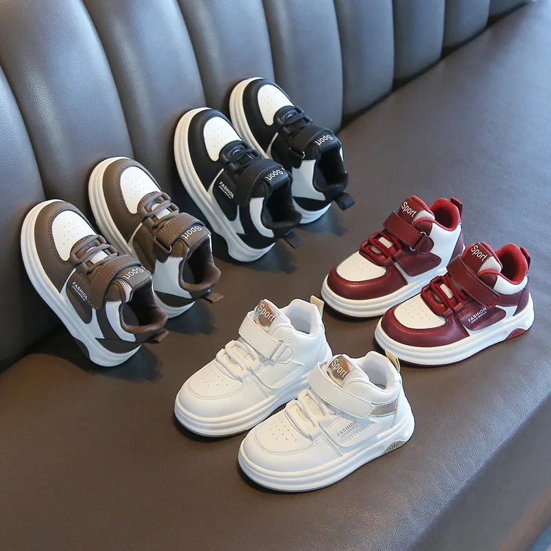 Soft-soled High-top White Sneakers Girl Boy Spring Autumn Kids Non-slip Breathable Shoes Lightweight Children Casual Sports Shoe