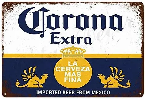 Corona Extra Beer Poster Cover Wall Decor Metal Sign Vintage Pub Bar Restroom Home Beach Living Room Decoration Tin Signs