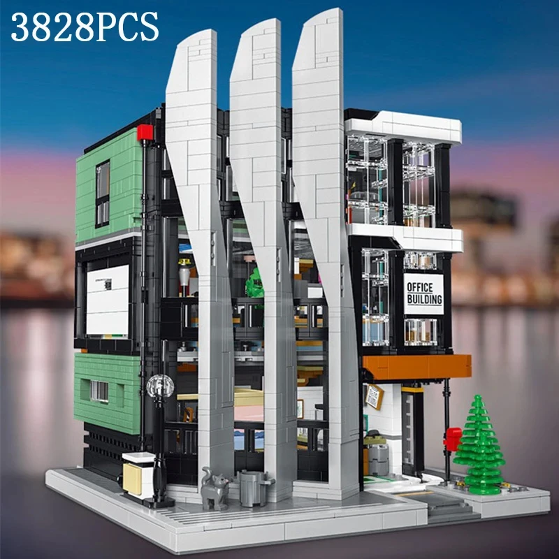 3828PCS Office Building MOC Model Building Block Set Creative Street View Modular House Assembly Bricks DIY Toys Gifts For Kids