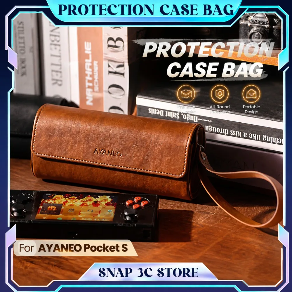 Original AYANEO Pocket MICRO Case Premium PU Leather Storage Bag Anti Scratch Protective Pouch for Retro Game Handheld Console