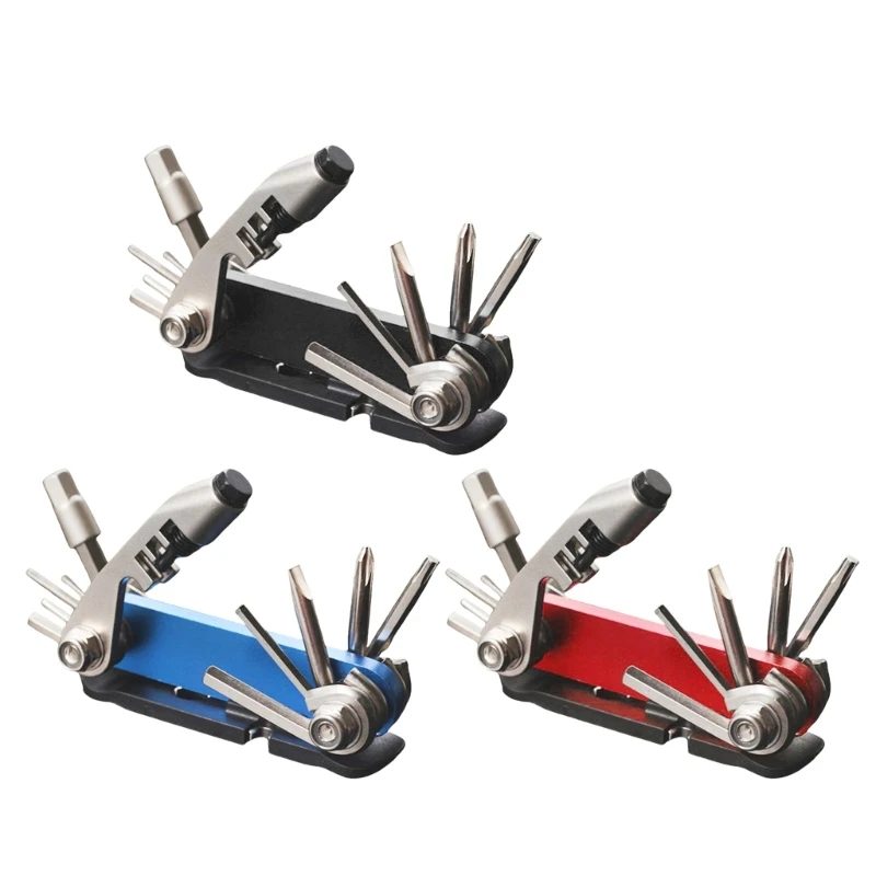 Foldings Bikes Repair Tool Cyclings Mountain Bikes Maintenances Tool 14 in 1 MultiFunctional Cyclings Maintenances Tool D5QD