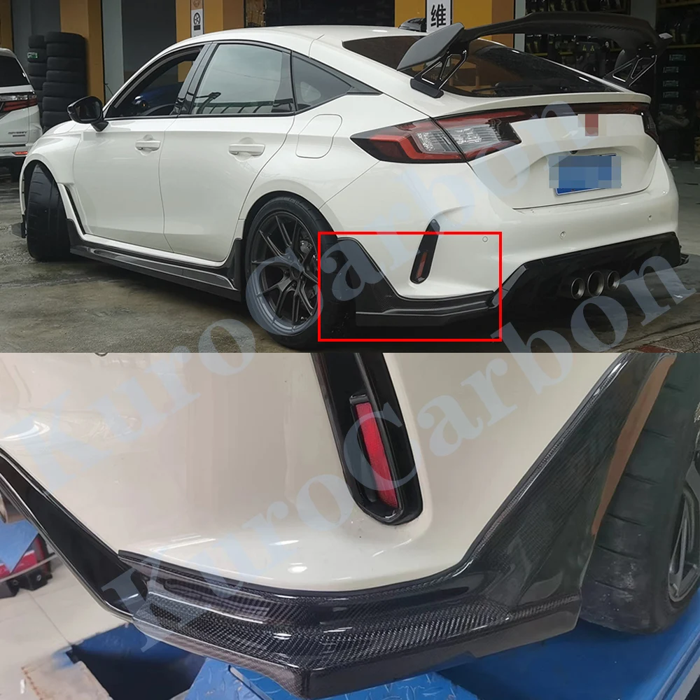 For HONDA CIVIC FL5 TYPE-R MU Style Rear Bumper Splitters Diffuser Side Fins Cover Canards Trims