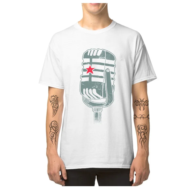 Male Clothes Guerilla Radio Dial Mic 100% Cotton Tops T-shirt Gift Summer/Autumn Swag Fashion Hip Hop Oversize XS-5XL Tee Shirts