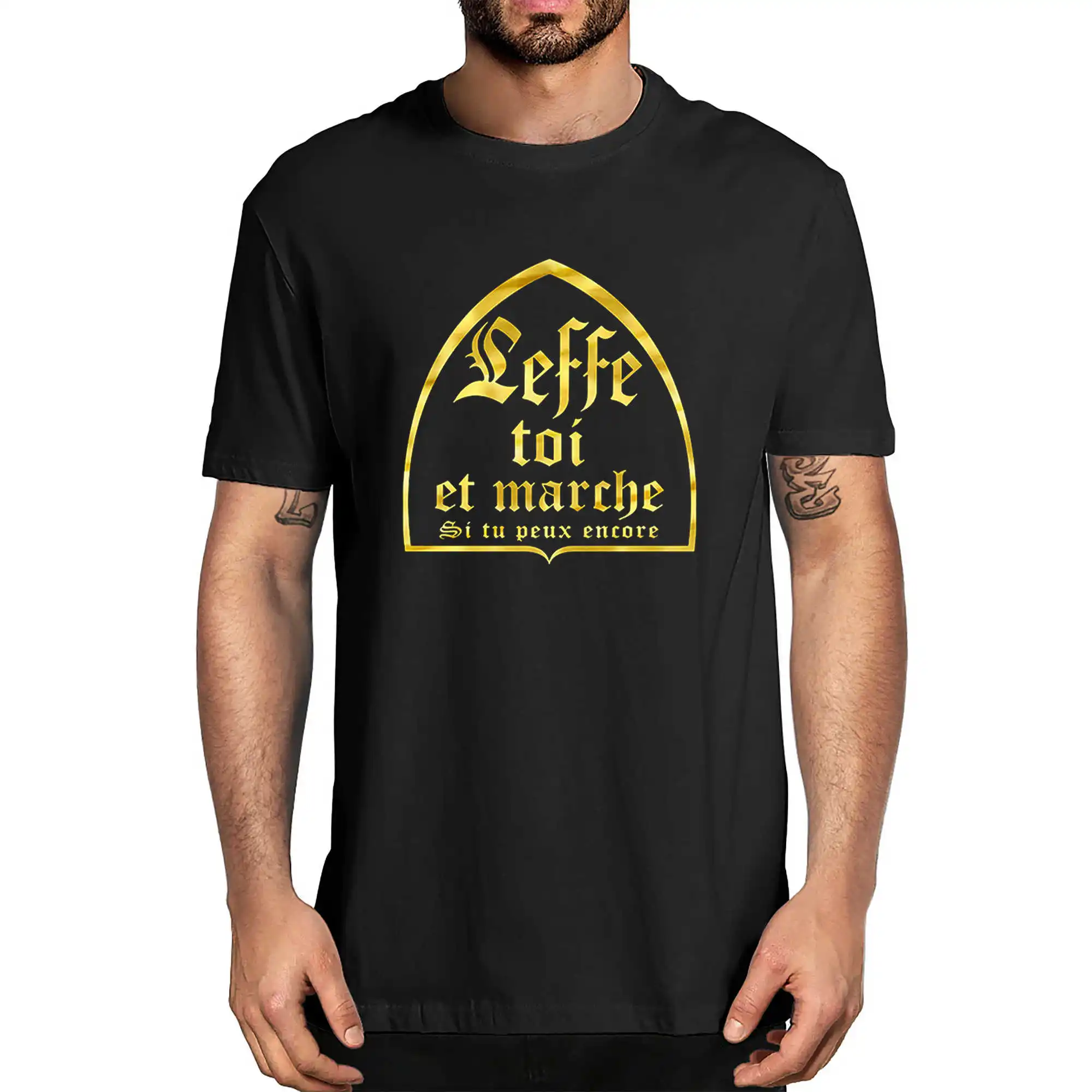 Leffe-yourself Unisex and Walk If You Still Can T-shirt French Text Humor Beer Alcohol Drinking Lovers Men's  Cotton T-shirt