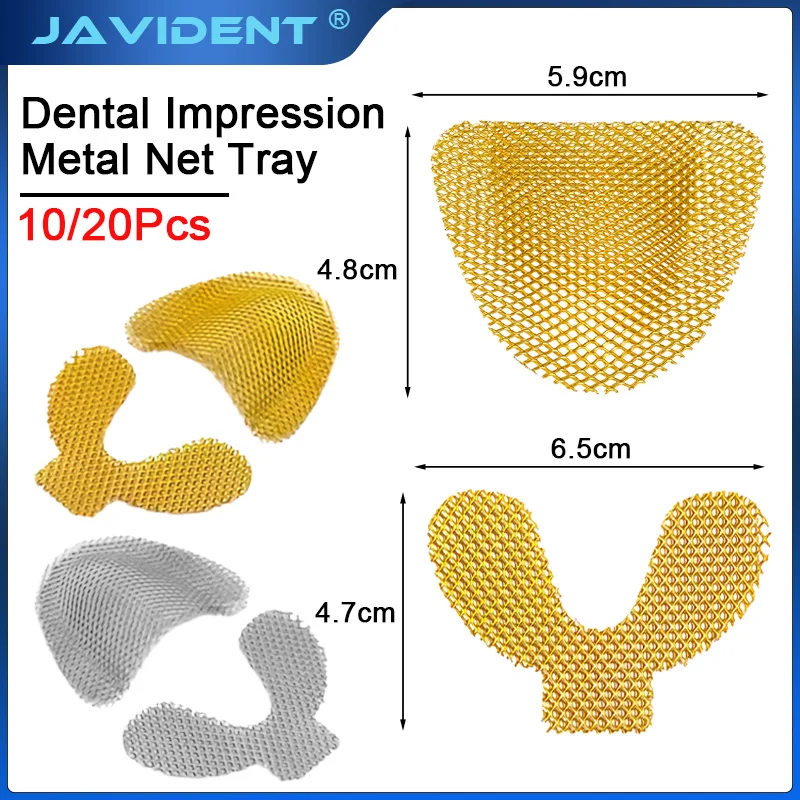 20Pcs/Pack Upper Lower Dental Lab Gold Denture Materials Golden Metal Palatal Reinforcement Mesh Dental Laboratory Supplies