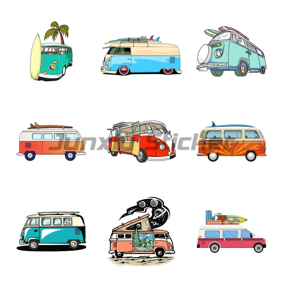 

Surf Van Vinyl Car Stickers Graffiti Windshield Bumper DIY Decal Scratch-Proof Personality Graphics Decal