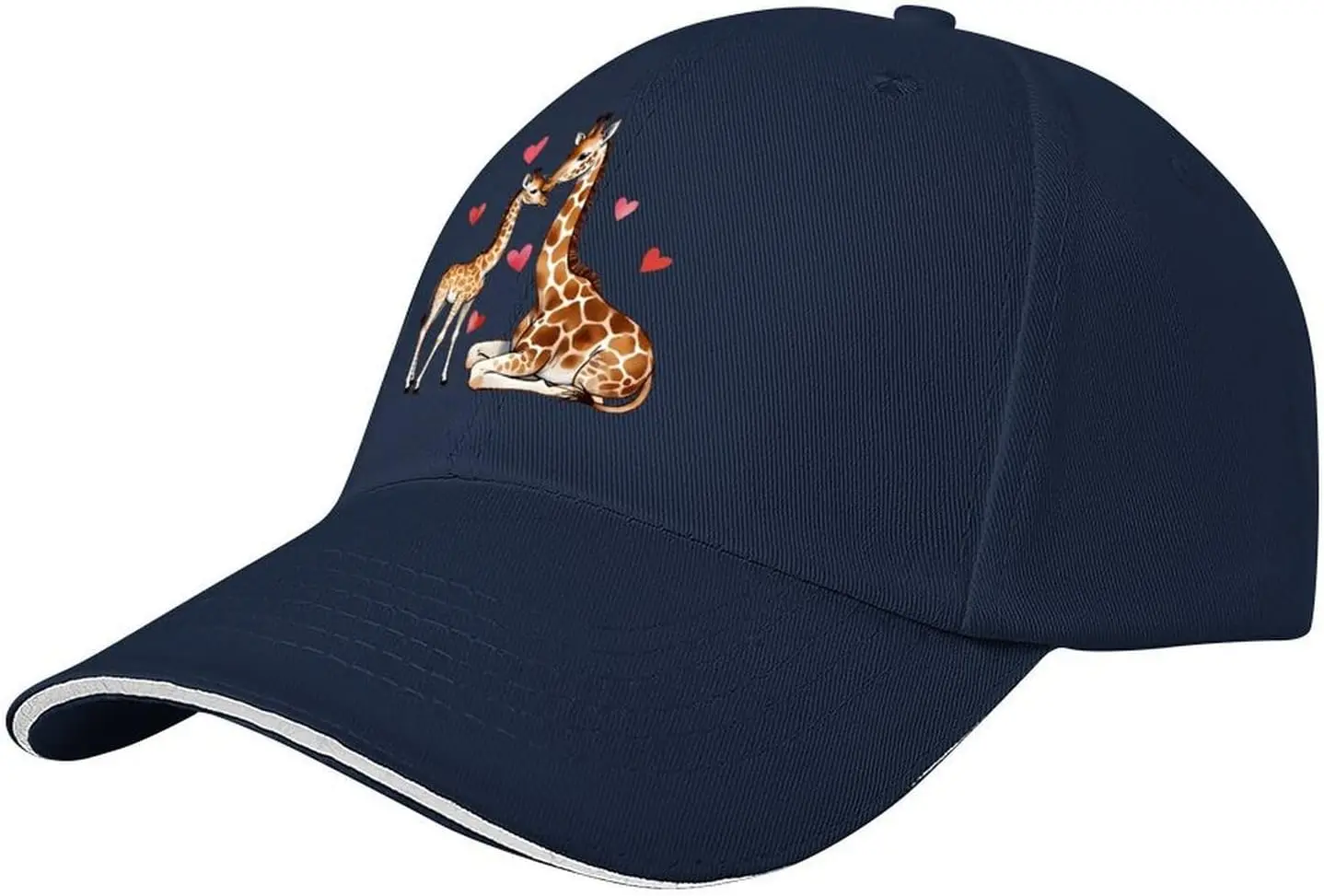 Hearts & Giraffes, Motherly Love Unisex Hat Baseball Cap