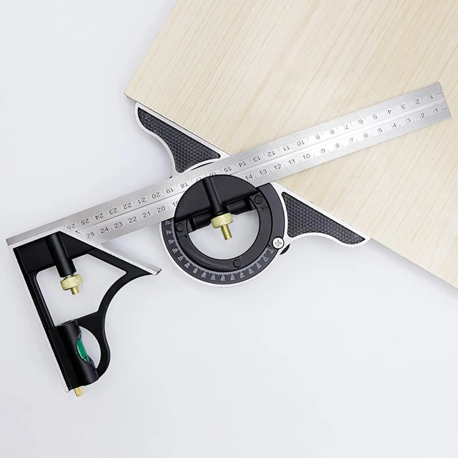 Adjustable Sliding Combination Square Ruler, Metal Ruler Framing Square T Ruler Carpentry Woodworking Measure Tools