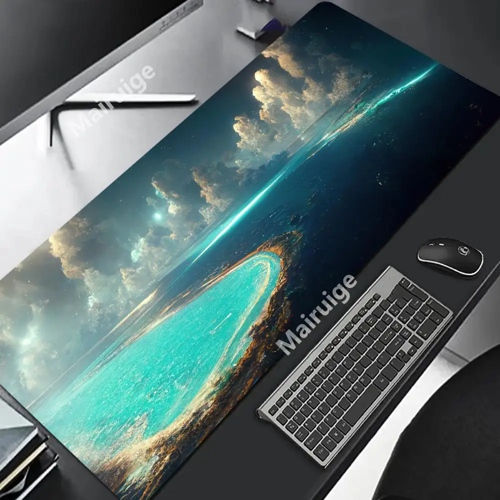 Beach Mouse Pad Large Computer Office Game Table Mats XXL Rubber Anti-slip Gaming Keyboard Mousepads Long Desk Pads