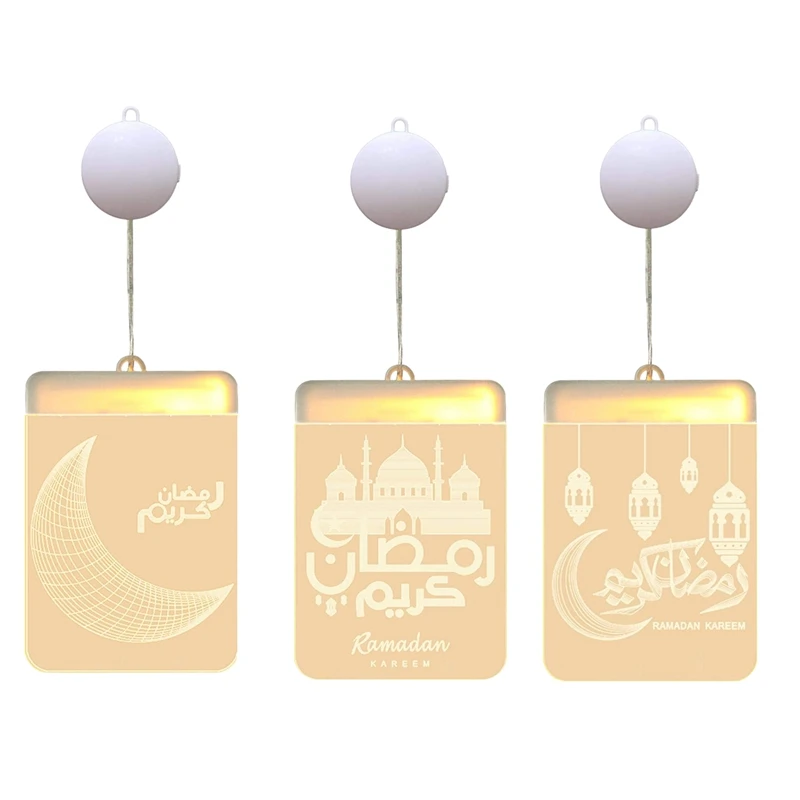 

Ramadan Decorative Eid LED Window Night Light,Islam Mubarak Party Backdrop Wall Hanging Lamp For Outdoor Bedroom Decor