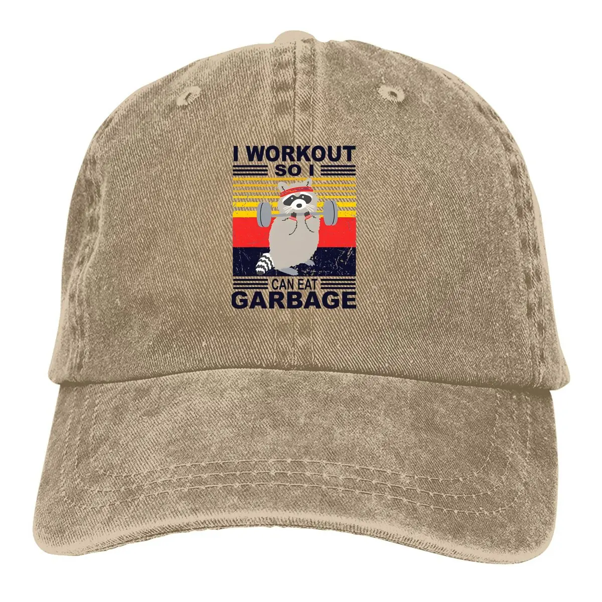 

I workout So I Can Eat Garbage Baseball Cap Men Hats Women Visor Protection Snapback Raccoon Lover Caps