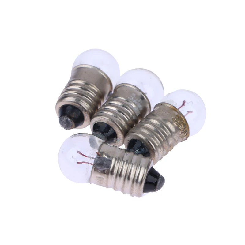 10PCS Miniature Round 1.5V 2.5V 3.8V Small Light Cannon For Student Experiment Small Light Bulbs Flashlight Bulb Beads Replace