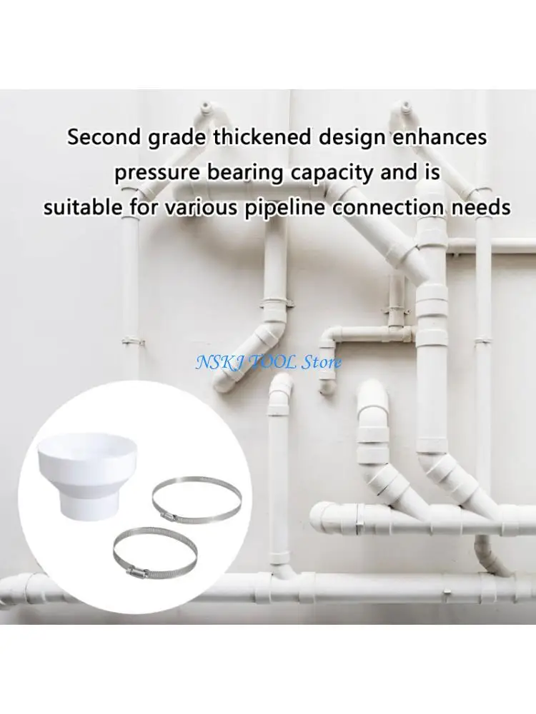 L8RC Ventilation Systems Hose Adapters 150 mm to 100 mm with 2 Sturdy Metal Clamps for High Performances Pipe Connection