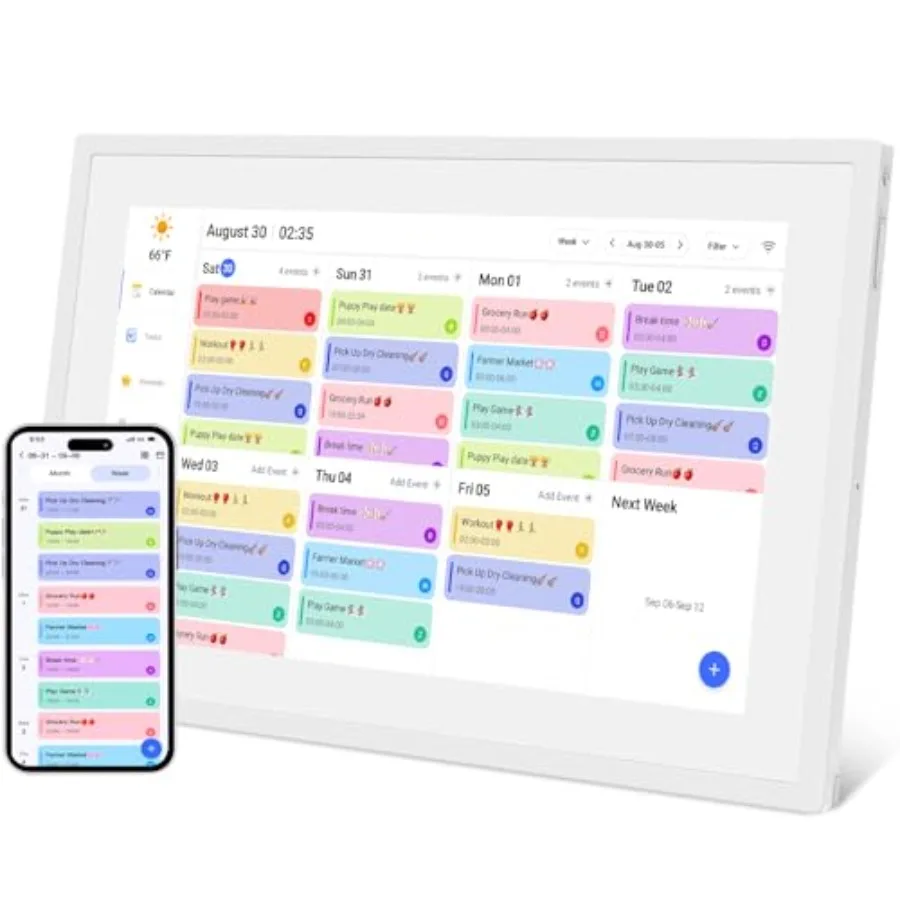 

Smart Digital Calendar Family Hub Touchscreen Display, Customizable Chore and Meal Planner, Grocery List, Schedule Planner Sync