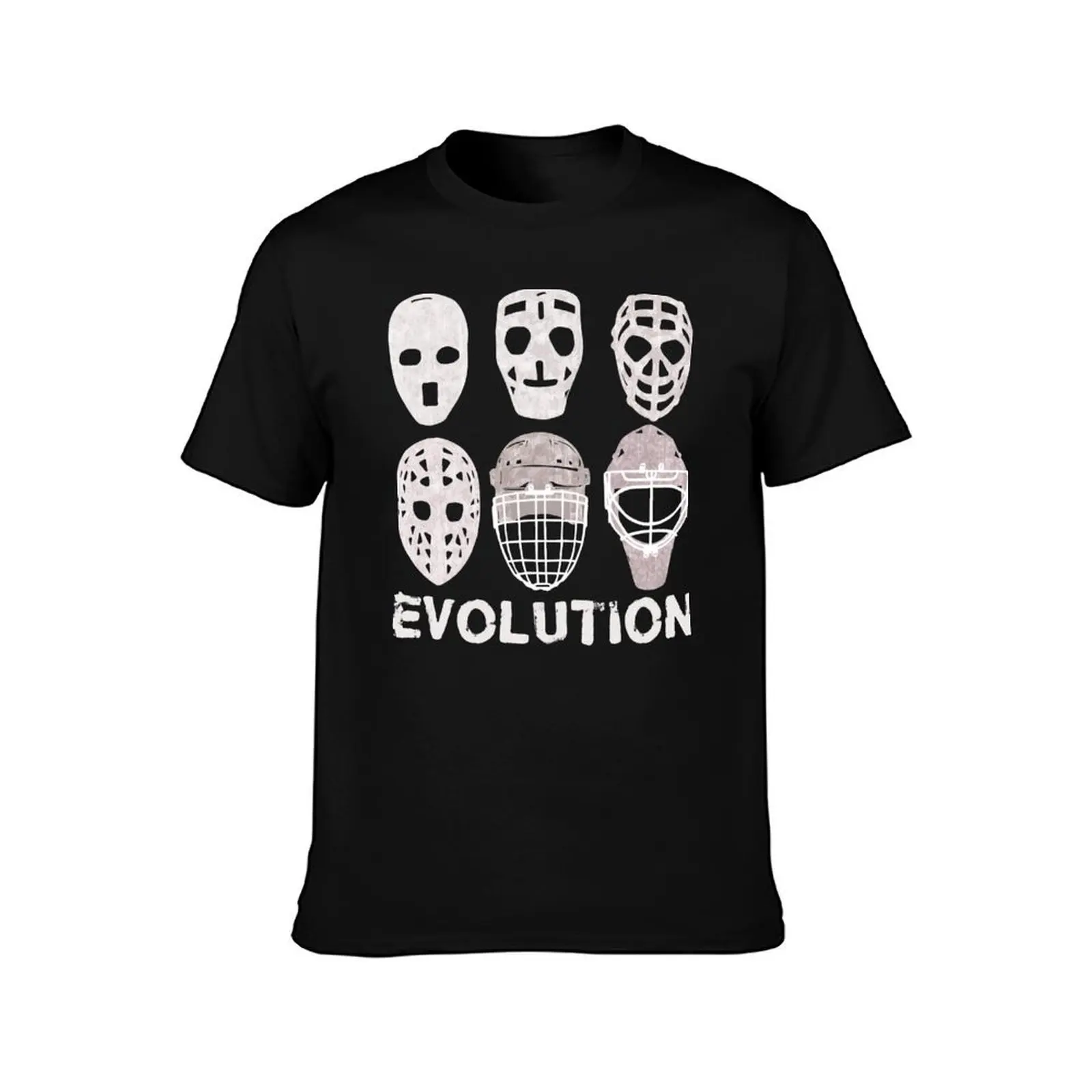 Hockey Goalie Mask Evolution T-Shirt Big Size Simple T-Shirt