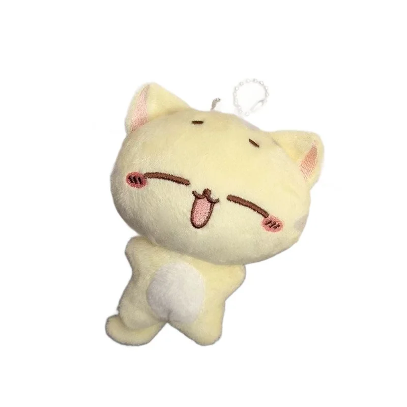 Cute Chibi CC Cat Plush Keychain Kitten Plush Toy Blush Face Design Bag Ornament Car Keychain Cute Collectible Gift