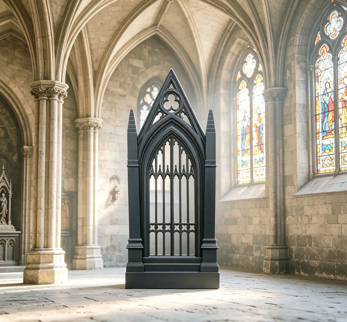 

1:12 Scale BJD Dollhouse Gothic Arch Window, European Style Dark Aesthetic Backdrop, DIY Diorama Accessory for Scene Decor