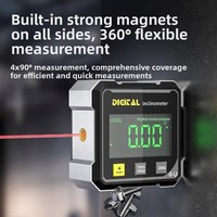 Four Sided Display Angle Gauge Digital Display Magnetic Suction Level Protractor Inclinometer Accurate 360 Degree
