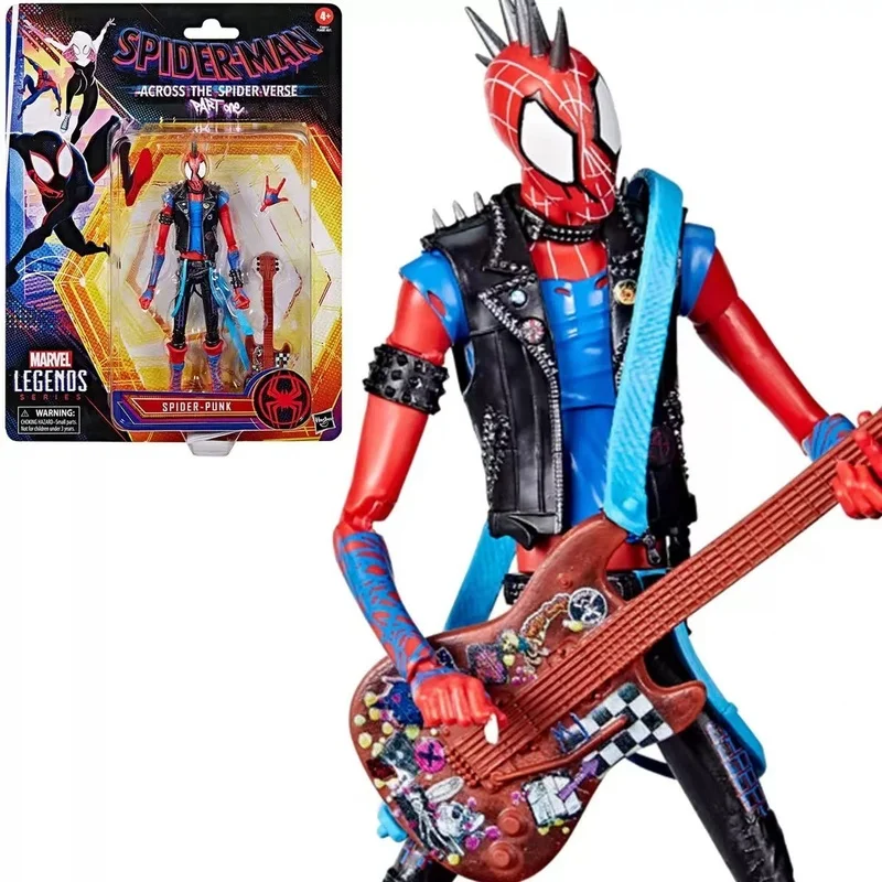 Spider Punk Spider Man Across The Spider Verse Action Figure Hobie Brown Toys Statue Model Doll Children'S Birthday Gift Toys