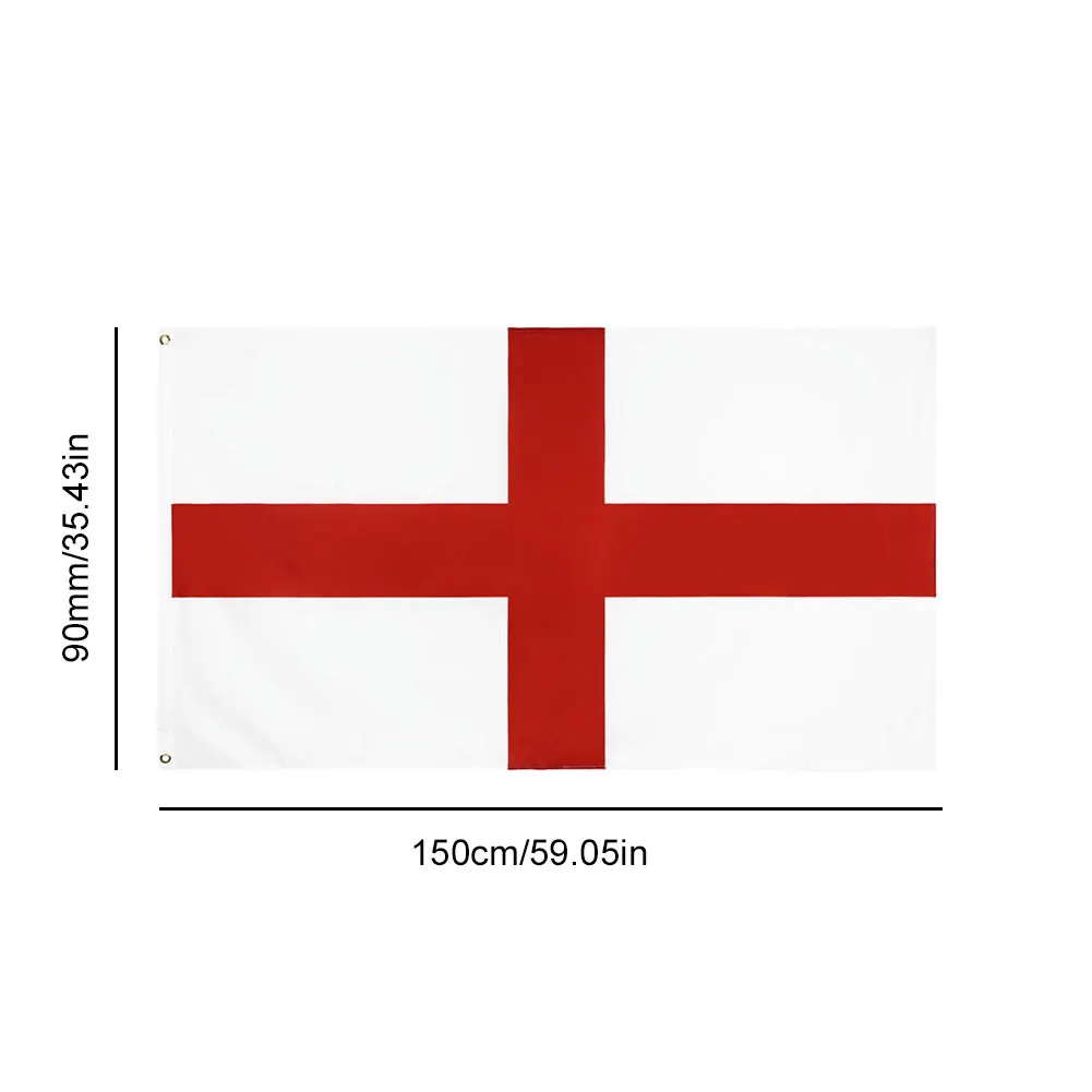 90x150cm 3x5 Ft England Flag Polyester St George Cross Flag Vivid Color Red Cross UK England Flag Party Bar Decoration