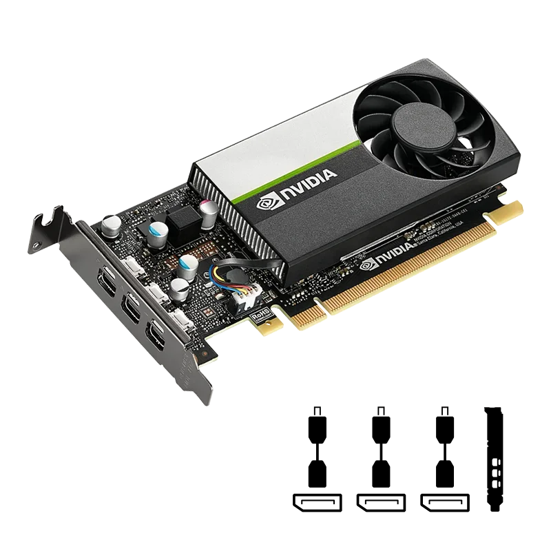 for NVIDIA T400  2 GB GDDR6  full height  PCIe 3.0x16 3 mDP Graphics Card For workstations desktop computers