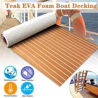 Self-Adhesive 600x2400x5mm Brown White Teak Decking EVA Foam Marine Flooring Faux Boat Decking Sheet