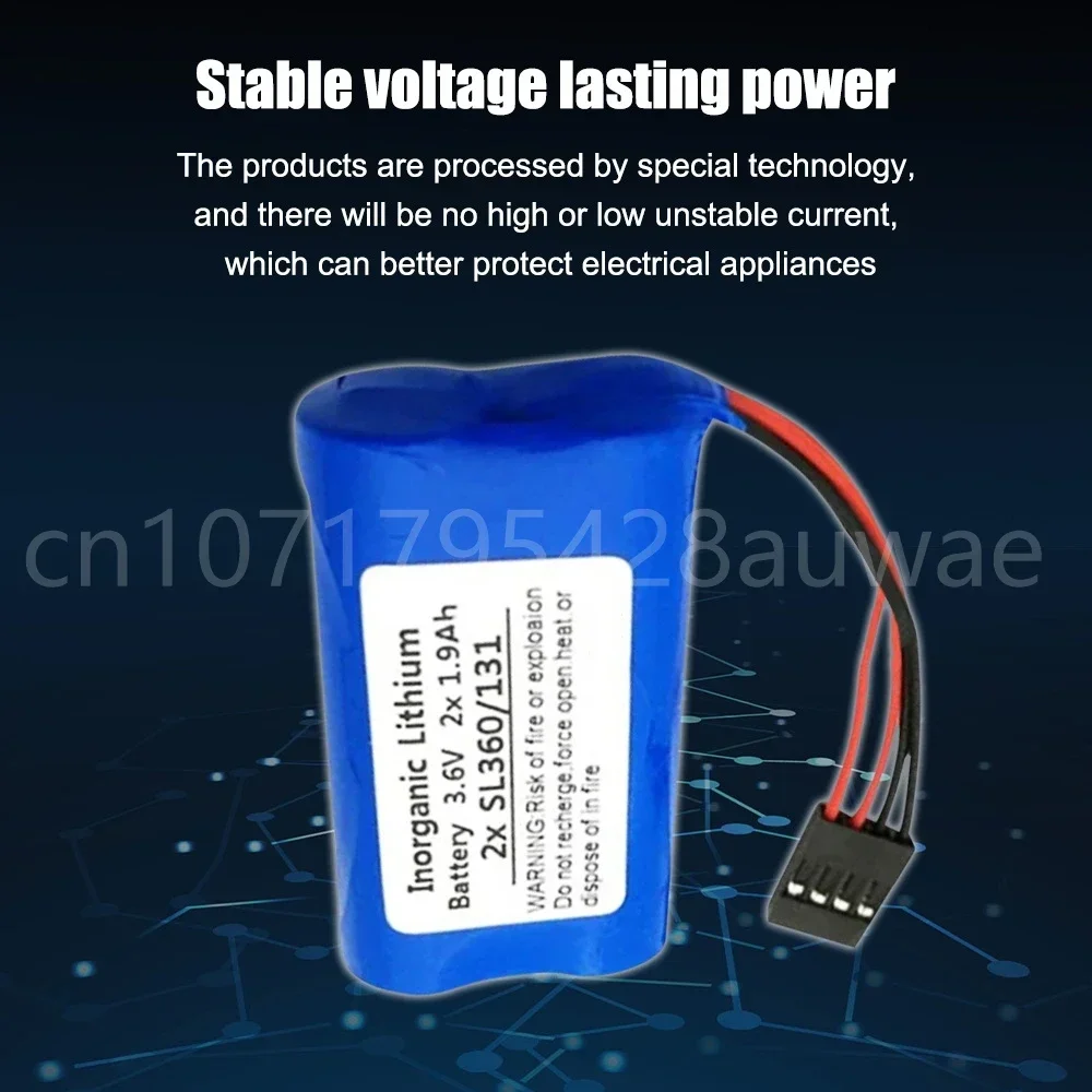Bateria de lítio 20 peças 3.6v para schneide tsx17 sl360/13 2x1.9ah 2xsl360/131 número bateria do sistema de controle numérico com plugue