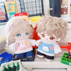 Ropa de muñeca bonita de 10cm, Sudadera con capucha Kawaii, Jeans, Idol, muñeca de algodón de felpa, accesorios de bricolaje, ropa de muñeca de dibujos animados para niñas, regalos