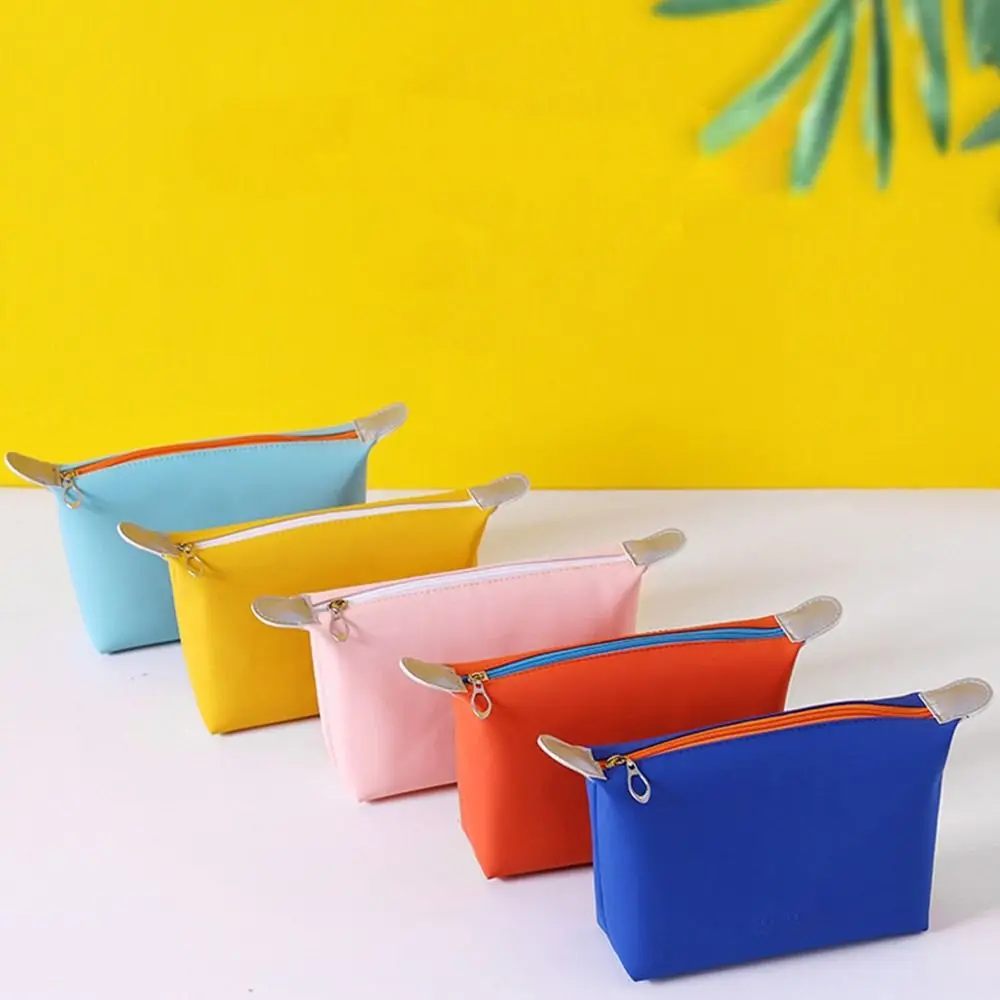 Creative Handbag PU Cosmetic Bag Large Capacity Moisture-proof Toiletry Bag Zipper Convenient Makeup Bag Student