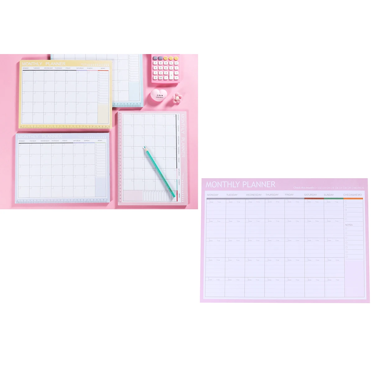 

2 pcs Monthly Plan Notepad Paper Writing Memo Pad Office School Stationery Notebook Practical Supply Work