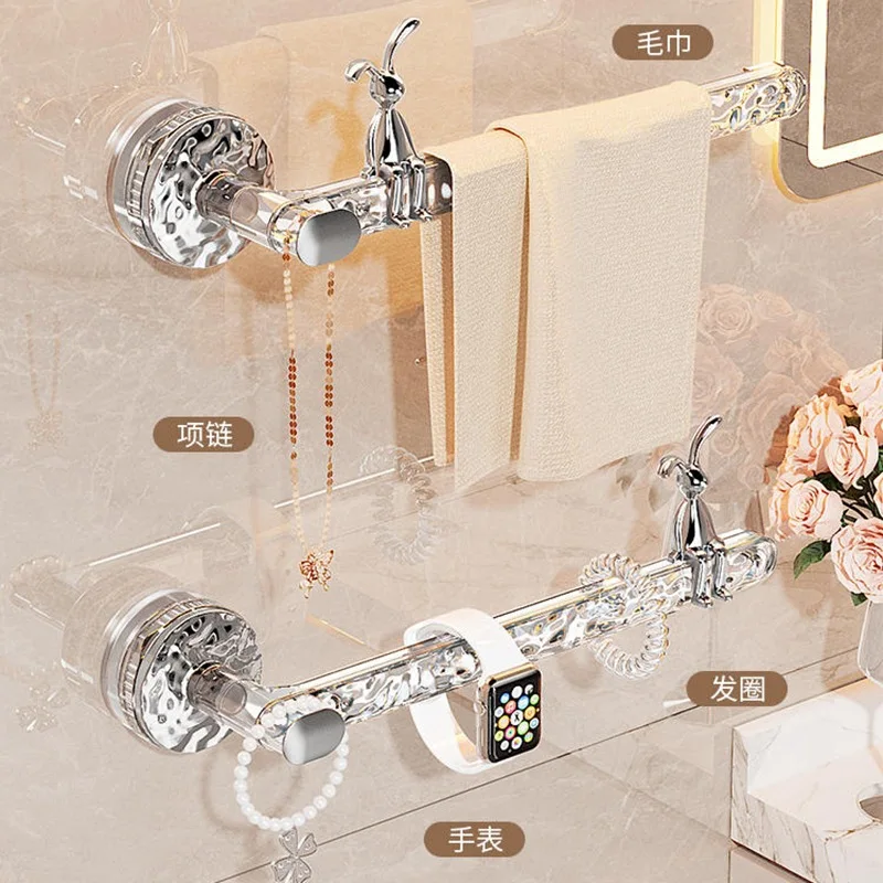 

Gunmetal Towel Rack Set 60CM Single Towel Bar 304 Stainless Steel Towel Holder Hook Tissue Holder Bathroom Accession Never Rust