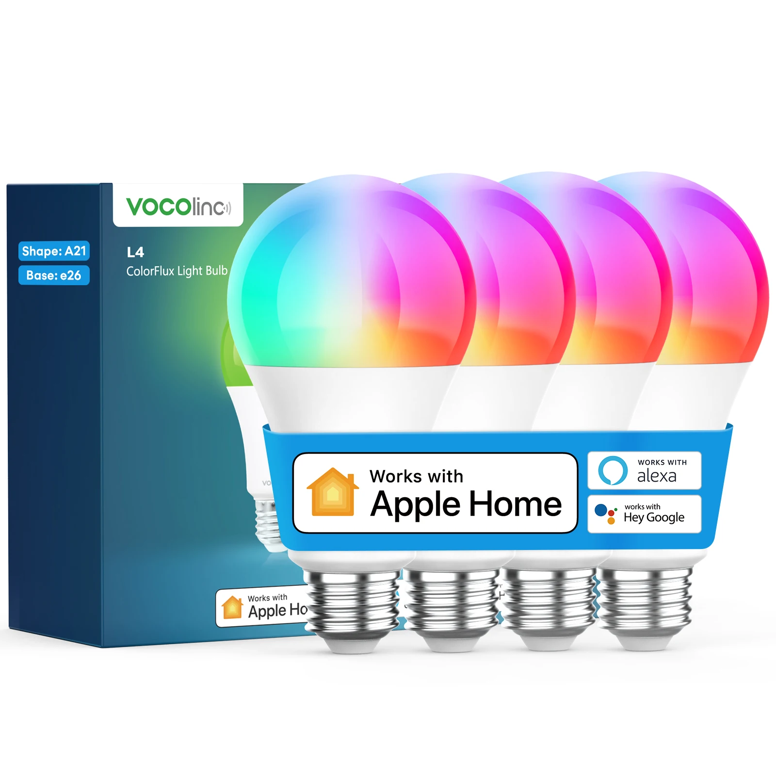 Imagem -02 - Vocolinc Inteligente Bluetooth Lâmpada Led Dimmable Lâmpada de Luz 9.5w E27 Tuya Lâmpadas Luz do Partido Cor Ajustável Dimmer Alexa Google Voicelâmpada Inteligente Wifi 9w 220v 240v Rgbcw 2200k7000k Lâmpada Inteligent