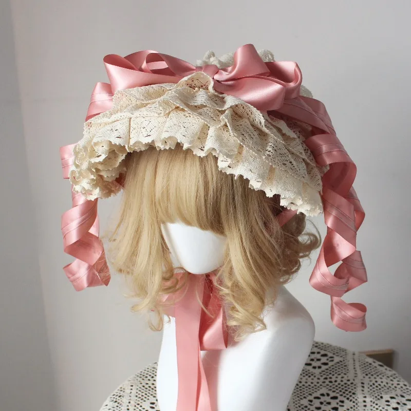 

Оригинальная антикварная кукла Лолита ручной работы, хлопковая кружевная понетка, милая повязка для волос BNT, аксессуары для волос