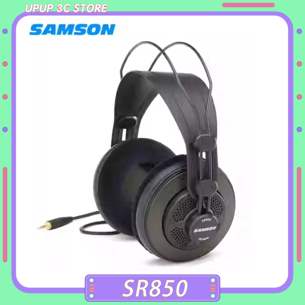 SAMSON SR850 Headphone Wired Professional Recording Semi-Closed Headset Head-Mounted Monitor Headphones For Phone Pc Mac Custom