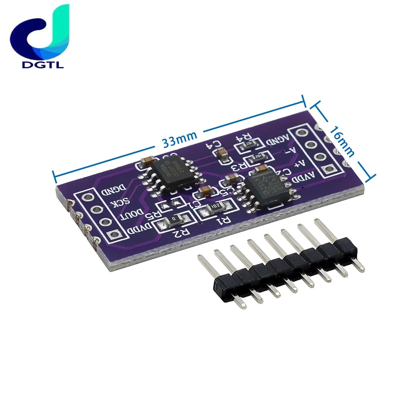 Module ADC CS1237 24 bits intégré, puce de référence externe TL431, détection de pesage monocanal 24 bits