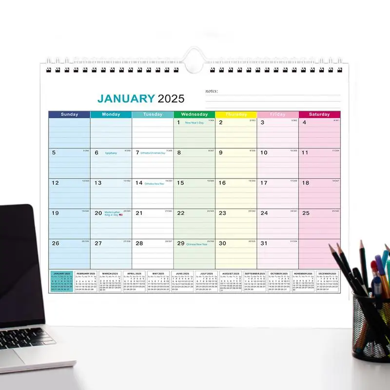 Organizar calendário planejador de parede 13x9.6 polegadas calendário de férias planejador mês calendário planejador mensal parede geladeira organização