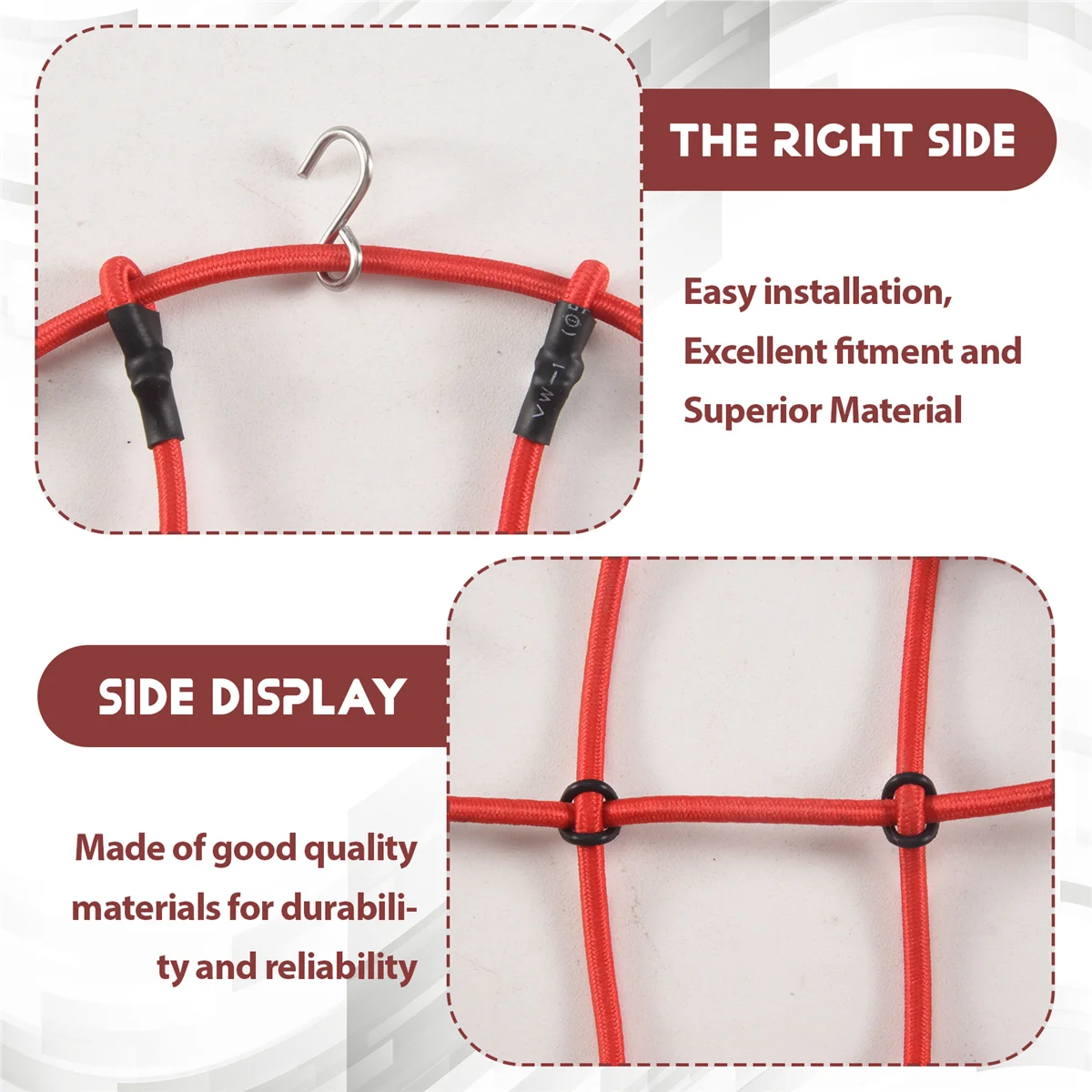 BAAA-RC ملحقات قطع غيار السيارات شبكة أمتعة مرنة لـ 1/12 MN D90 D99 MN99S، أحمر